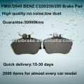 D645 OE QUALITY plaquette de frein à disque basse en métal pour BENZ C220 / C230 / C250 / C280